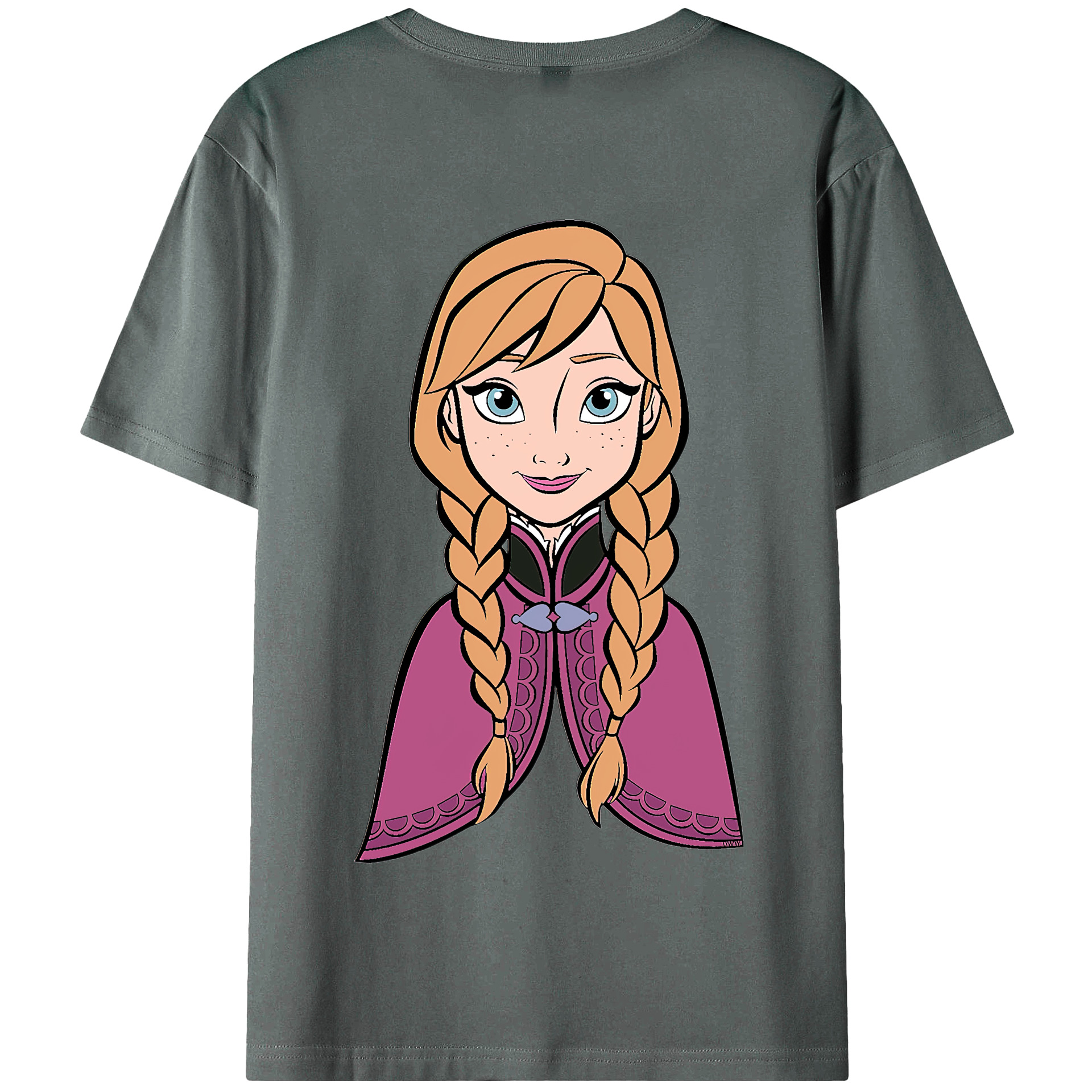 （画像用） アナと雪の女王 アンナ エルサ Frozen Anna Elsa 綿100％半袖Tシャツ（背面プリント）